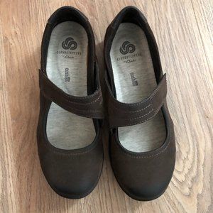 Clarks Cloudstepper Cushion Soft Mary Jane Brown Shoe - Size 6.5 M